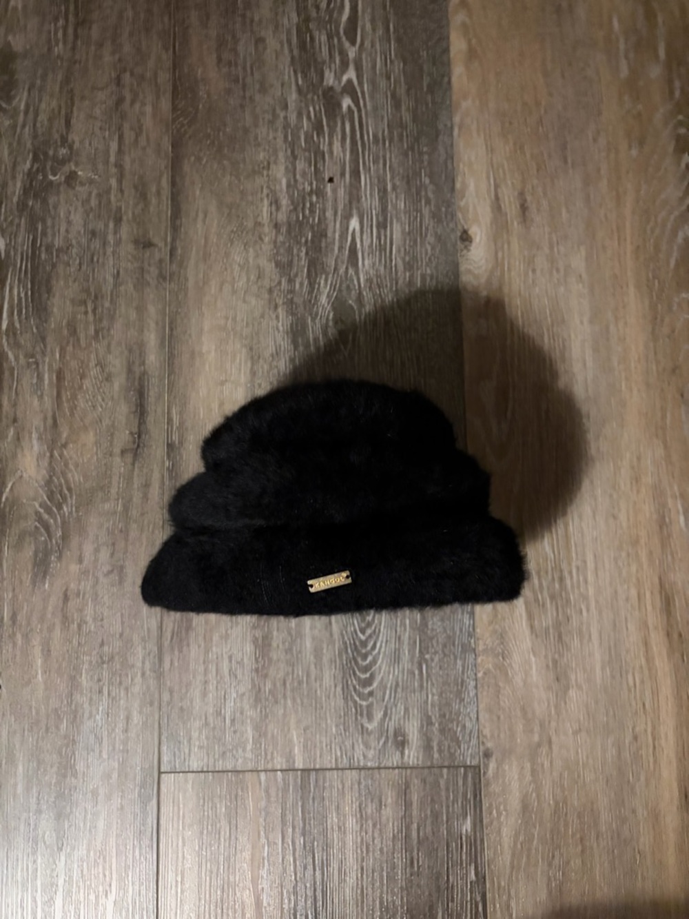 Black Faux Fur Bucket Hat - Unbranded